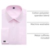 J.VER Men’s French Cuff Dress Shirts Regular Fit Long Sleeve Dress Shirt(Pink)