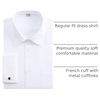 J.VER Men’s French Cuff Dress Shirts Regular Fit Long Sleeve Dress Shirt(White)