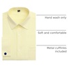 J.VER Men’s French Cuff Dress Shirts Regular Fit Long Sleeve Dress Shirt(Yellow)