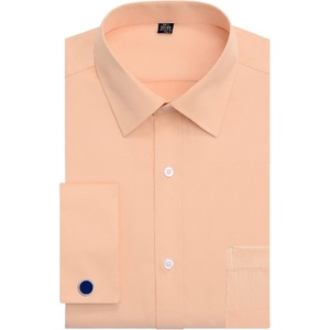 J.VER Men’s French Cuff Dress Shirts Regular Fit Long Sleeve Dress Shirt(Orange)