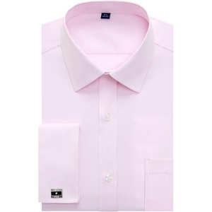 J.VER Men’s French Cuff Dress Shirts Regular Fit Long Sleeve Dress Shirt(Pink)