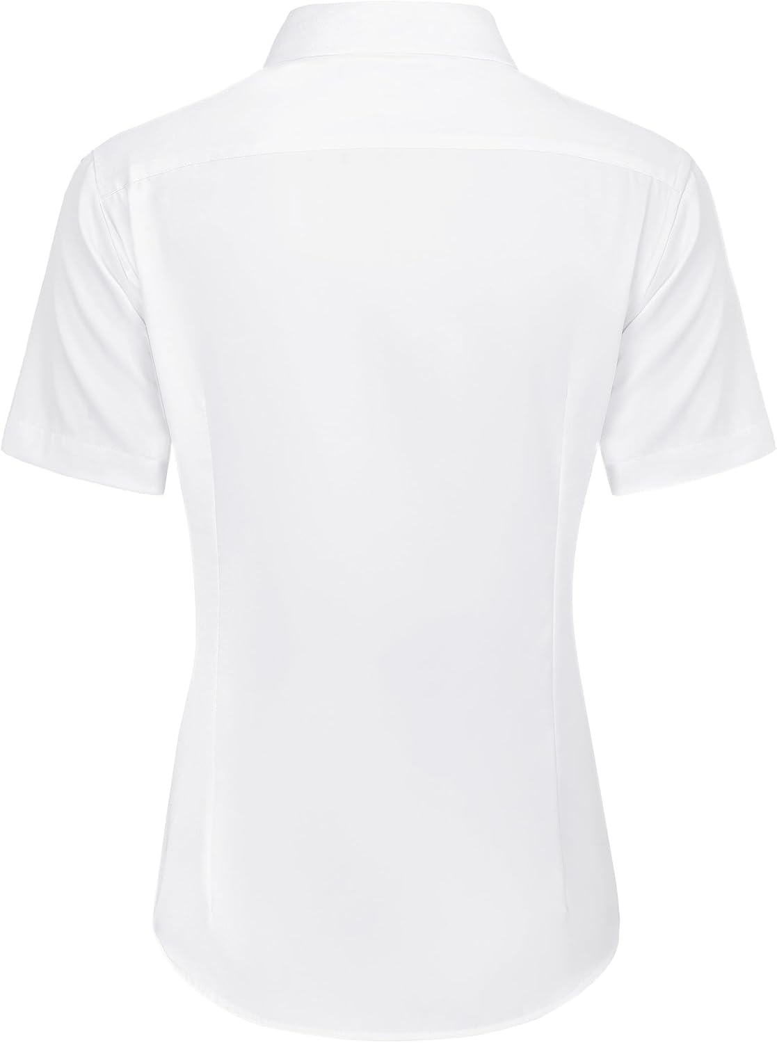 image:imageJVER Womens Button Down Shirt Stretch Short Sleeve Dress Shirt Work BlouseWhite