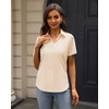 J.VER Womens Button Down Shirt Stretch Short Sleeve Dress Shirt Work Blouse(Beige)