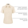 J.VER Womens Button Down Shirt Stretch Short Sleeve Dress Shirt Work Blouse(Beige)