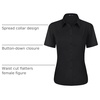 J.VER Womens Button Down Shirt Stretch Short Sleeve Dress Shirt Work Blouse(Black)
