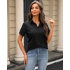 J.VER Womens Button Down Shirt Stretch Short Sleeve Dress Shirt Work Blouse(Black)