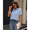 J.VER Womens Button Down Shirt Stretch Short Sleeve Dress Shirt Work Blouse(Blue)
