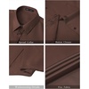 J.VER Womens Button Down Shirt Stretch Short Sleeve Dress Shirt Work Blouse(Coffee Brown)