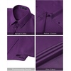 J.VER Womens Button Down Shirt Stretch Short Sleeve Dress Shirt Work Blouse(Dark Purple)