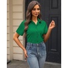 J.VER Womens Button Down Shirt Stretch Short Sleeve Dress Shirt Work Blouse(Green)