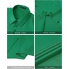 J.VER Womens Button Down Shirt Stretch Short Sleeve Dress Shirt Work Blouse(Green)