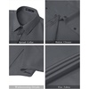 J.VER Womens Button Down Shirt Stretch Short Sleeve Dress Shirt Work Blouse(Grey)