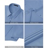 J.VER Womens Button Down Shirt Stretch Short Sleeve Dress Shirt Work Blouse(Grey Blue)