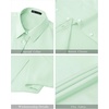 J.VER Womens Button Down Shirt Stretch Short Sleeve Dress Shirt Work Blouse(Light Green)