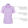 J.VER Womens Button Down Shirt Stretch Short Sleeve Dress Shirt Work Blouse(Light Purple)