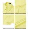 J.VER Womens Button Down Shirt Stretch Short Sleeve Dress Shirt Work Blouse(Light Yellow)