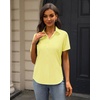 J.VER Womens Button Down Shirt Stretch Short Sleeve Dress Shirt Work Blouse(Light Yellow)