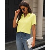 J.VER Womens Button Down Shirt Stretch Short Sleeve Dress Shirt Work Blouse(Light Yellow)
