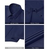 J.VER Womens Button Down Shirt Stretch Short Sleeve Dress Shirt Work Blouse(Navy Blue)