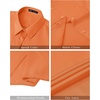 J.VER Womens Button Down Shirt Stretch Short Sleeve Dress Shirt Work Blouse(Orange)