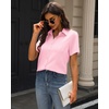 J.VER Womens Button Down Shirt Stretch Short Sleeve Dress Shirt Work Blouse(Pink)