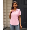 J.VER Womens Button Down Shirt Stretch Short Sleeve Dress Shirt Work Blouse(Pink)