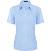 J.VER Womens Button Down Shirt Stretch Short Sleeve Dress Shirt Work Blouse(Blue)