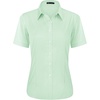 J.VER Womens Button Down Shirt Stretch Short Sleeve Dress Shirt Work Blouse(Light Green)