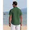 J.VER Mens Linen Shirt Short Sleeve Button Down Casual Summer Shirts(Army Green)