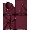 J.VER Mens Linen Shirt Short Sleeve Button Down Casual Summer Shirts(Burgundy)