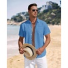 J.VER Mens Linen Shirt Short Sleeve Button Down Casual Summer Shirts(Cobalt Blue)