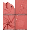 J.VER Mens Linen Shirt Short Sleeve Button Down Casual Summer Shirts(Coral)