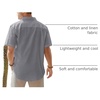 J.VER Mens Linen Shirt Short Sleeve Button Down Casual Summer Shirts(Dark Grey)