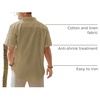 J.VER Mens Linen Shirt Short Sleeve Button Down Casual Summer Shirts(Dark Khaki)