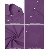 J.VER Mens Linen Shirt Short Sleeve Button Down Casual Summer Shirts(Dark Purple)