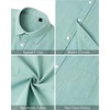 J.VER Mens Linen Shirt Short Sleeve Button Down Casual Summer Shirts(Grey Green)