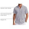 J.VER Mens Linen Shirt Short Sleeve Button Down Casual Summer Shirts(Light Grey)