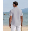 J.VER Mens Linen Shirt Short Sleeve Button Down Casual Summer Shirts(Light Grey)