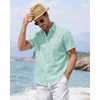 J.VER Mens Linen Shirt Short Sleeve Button Down Casual Summer Shirts(Mint Green)