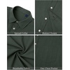 J.VER Men’s Linen Shirts Casual Button Down Long Sleeve Shirt Solid Spread Collar Summer Beach Shirts with Pocket(Dark Green)