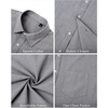 J.VER Men’s Linen Shirts Casual Button Down Long Sleeve Shirt Solid Spread Collar Summer Beach Shirts with Pocket(Grey)