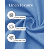 J.VER Mens Linen Textured Shirt 100% Cotton Short Sleeve Button Down Shirts(Blue)